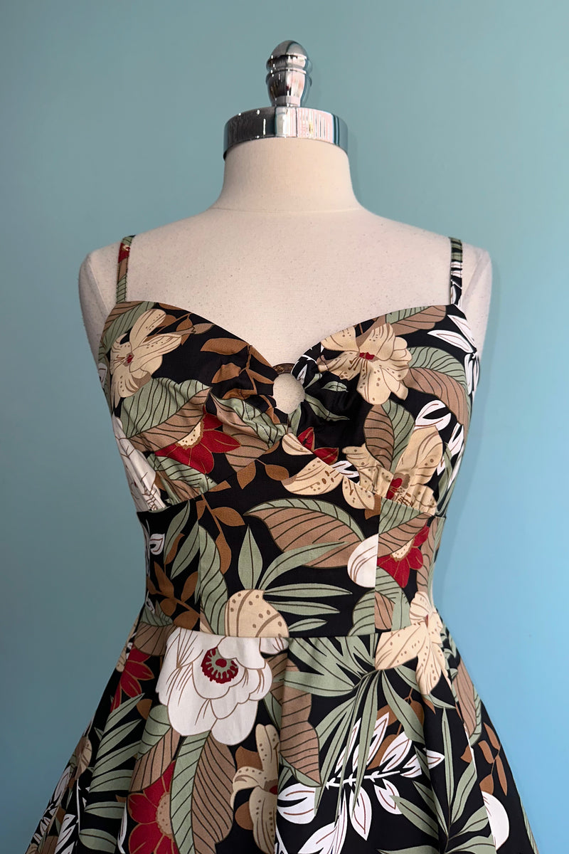 Tropical Leaf Adelaida Dress by Hell Bunny Modern Millie