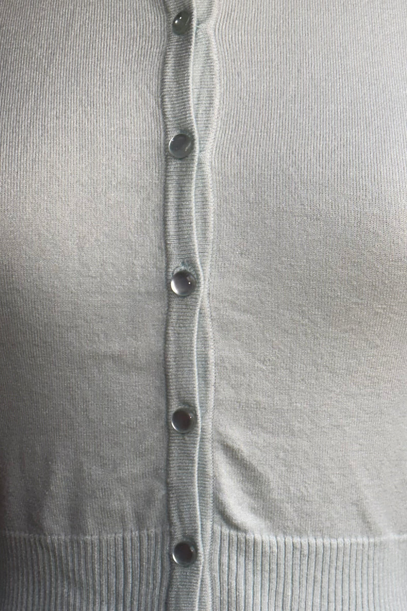 Seafoam Long Sleeve Cropped Cardigan