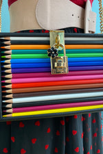 Black Colored Pencil Case Novelty Bag
