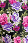 Fuchsia and Purple Rose Fold-Over Dress by Eva Rose