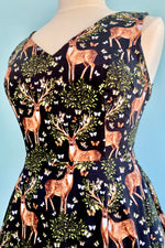 Crowned Buck V-Neck Dress by Eva Rose