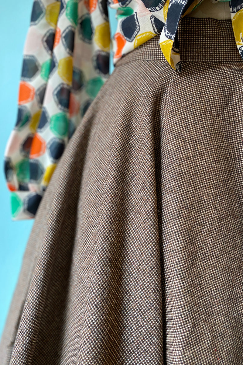 Brown Tweed Sophie Skirt by Timeless London