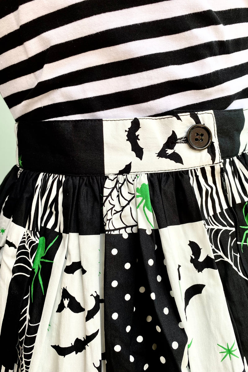 Spider Patchwork 50's Skirt by Hell Bunny
