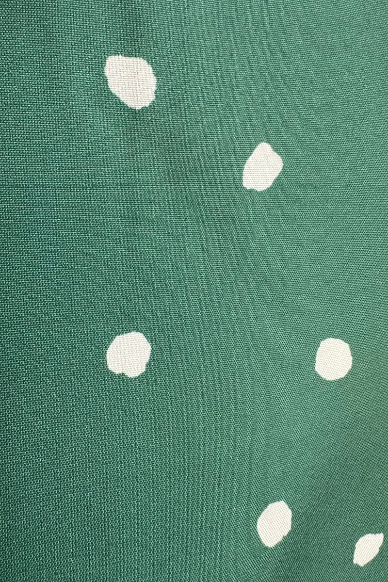 Green Dotted Ruffle Neck Dress by Voodoo Vixen