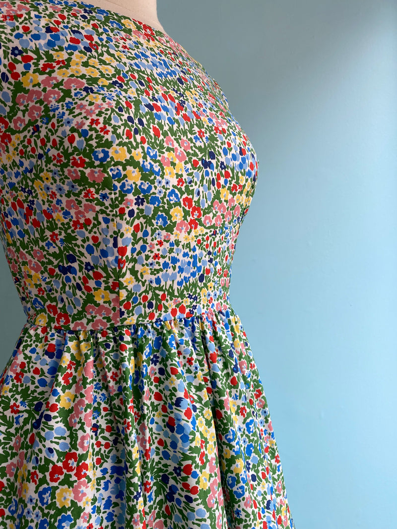 70's Micro Floral Midi Dress by Retrolicious