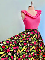 Veggie Print Full Skirt by Eva Rose