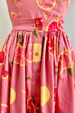 Grapefruit Button Front Full Skirt