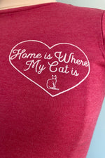 Home is Where My Cat Is T-Shirt Top in Pink by Kittees