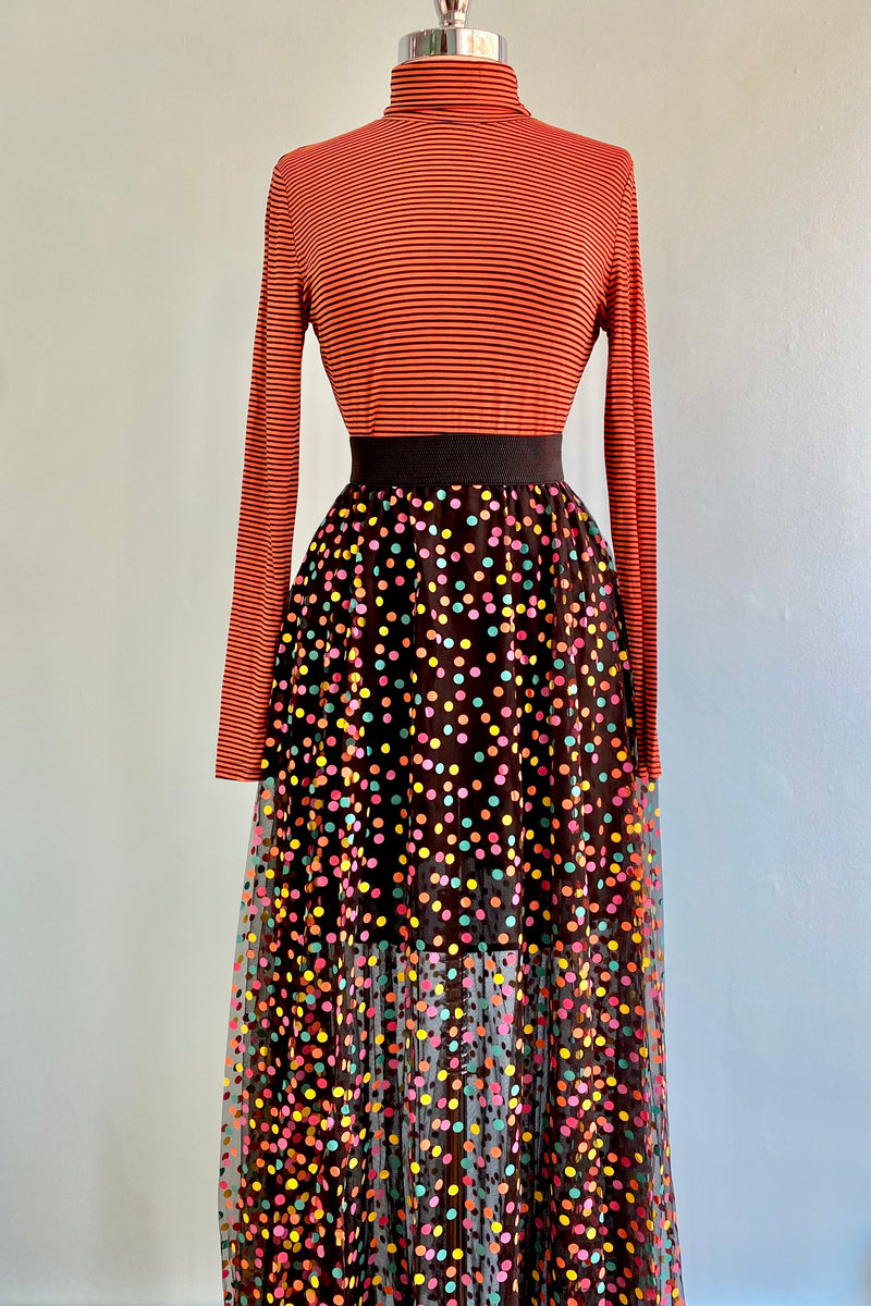 Trick or Treat Orange and Black Striped Top by Banned