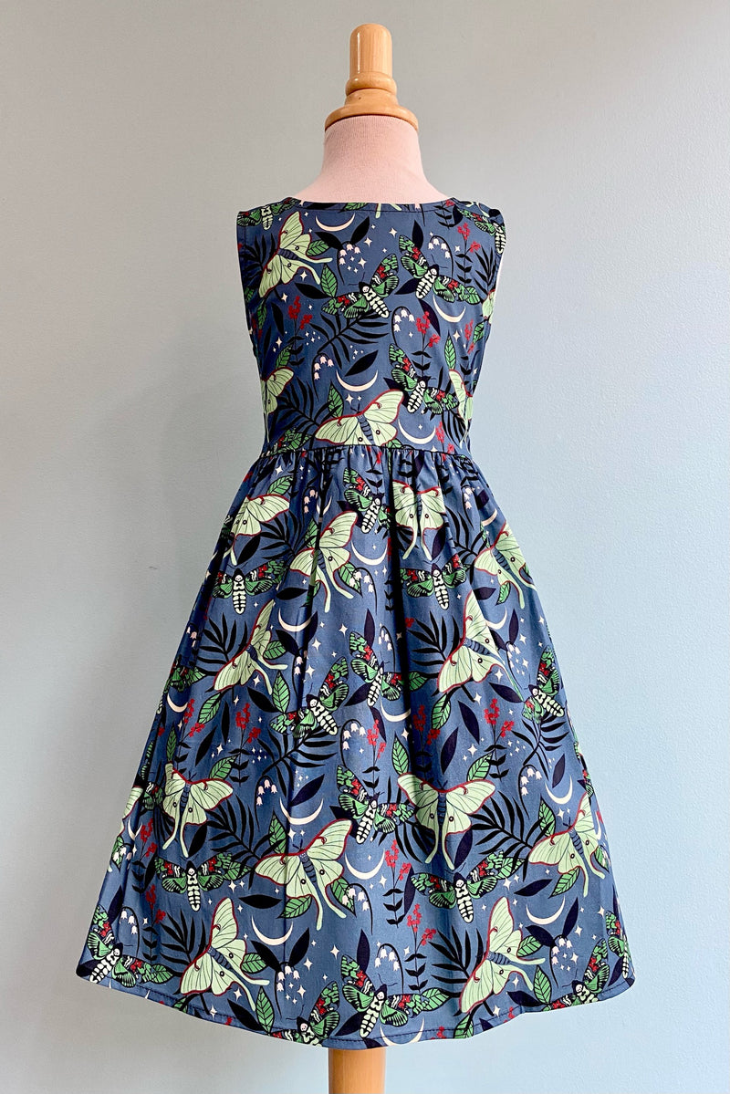 Kids Green Lunar Moth Dress by Eva Rose 2/3