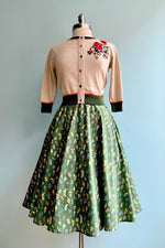 Green Floral Full Skirt by Tulip B.
