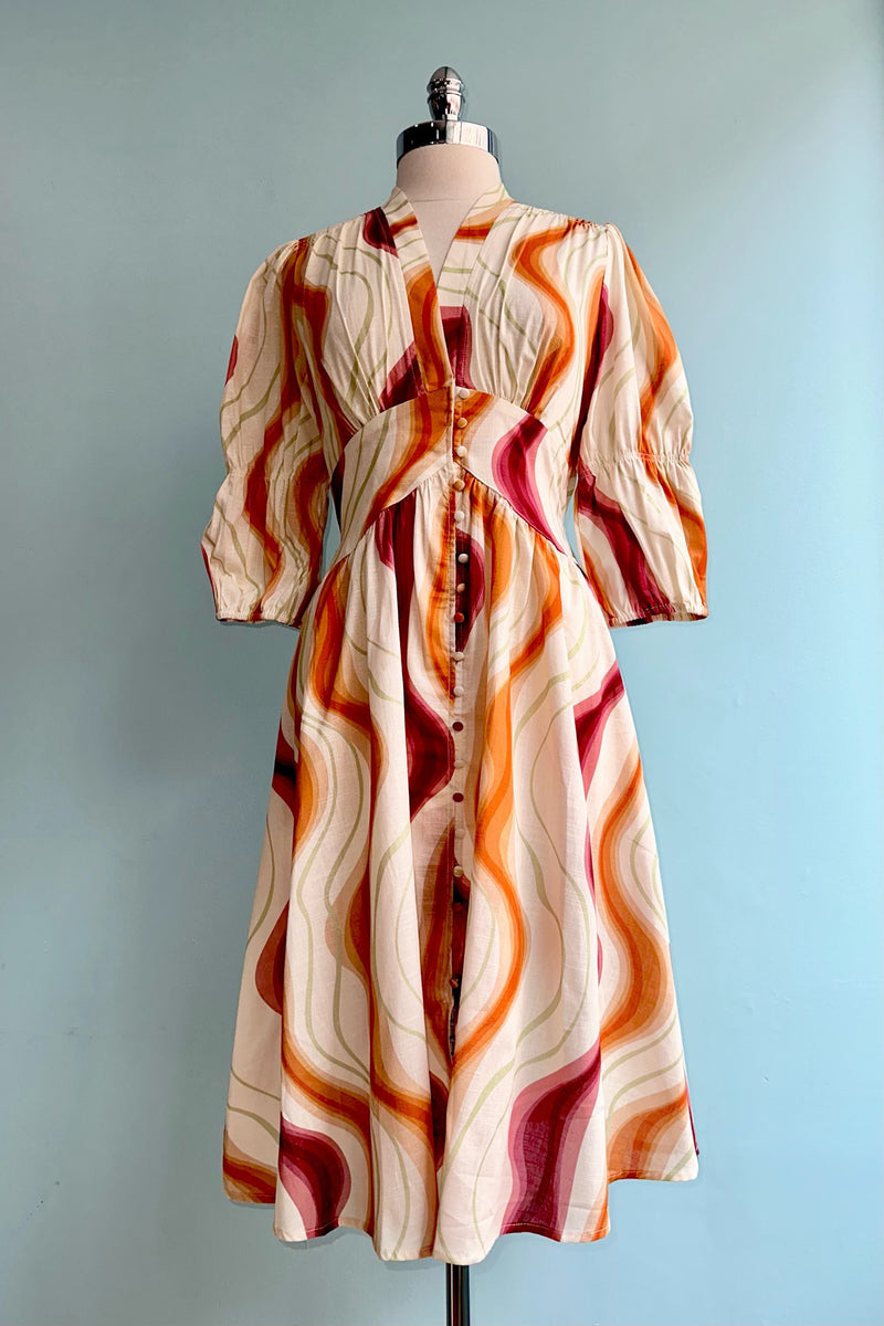 Water Ripple Cotton Dress by Frieeyah