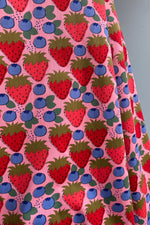 Strawberries and Blueberries Short Sleeve Rounded Neck Dress by Eva Rose
