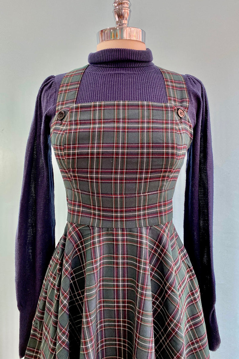 Green Plaid Peebles Pinafore Dress by Hell Bunny – Modern Millie