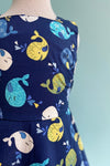 Blue Whale Print Kids Dress