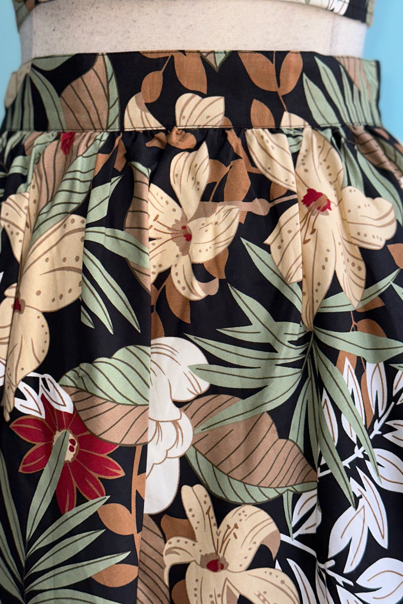 Tropical Leaf Adelaida 50's Skirt by Hell Bunny
