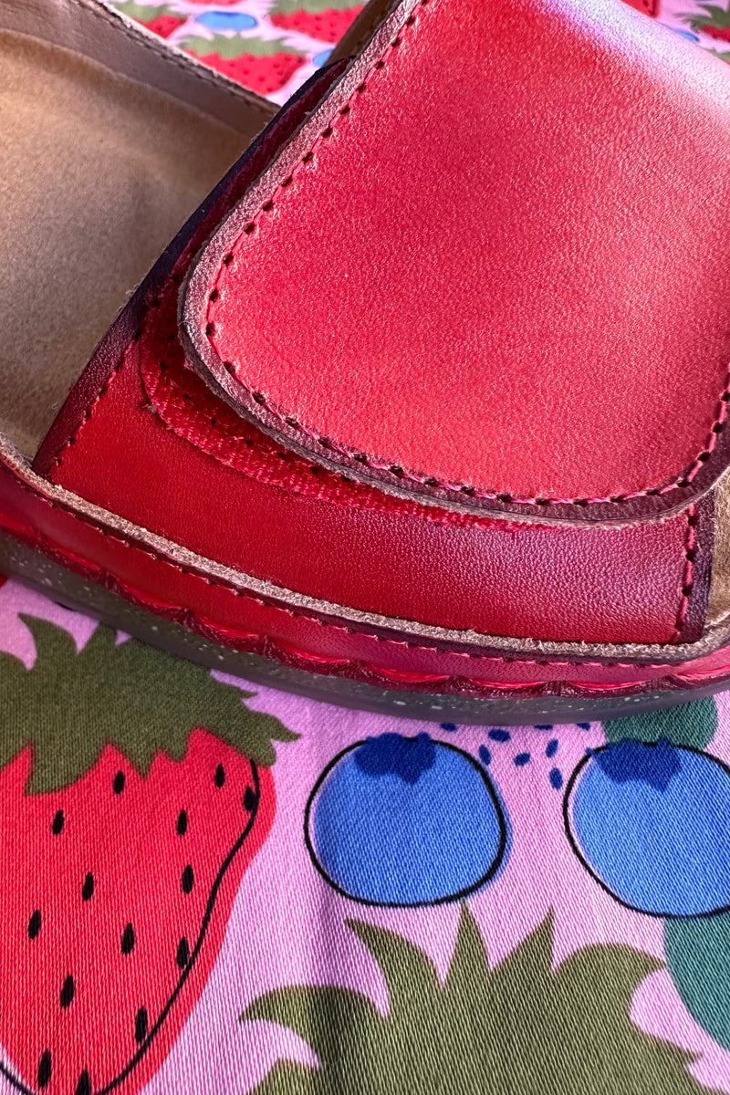 Red Debbie Wedge Sandals by Chelsea Crew