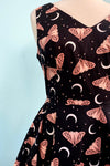 Pink Moth and Moon V-Neck Dress by Eva Rose