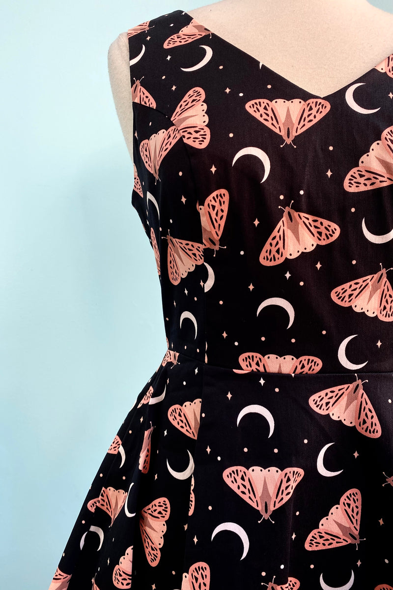 Pink Moth and Moon V-Neck Dress by Eva Rose Modern Millie Pink Moth and Moon V-Neck Dress by Eva Rose Modern Millie