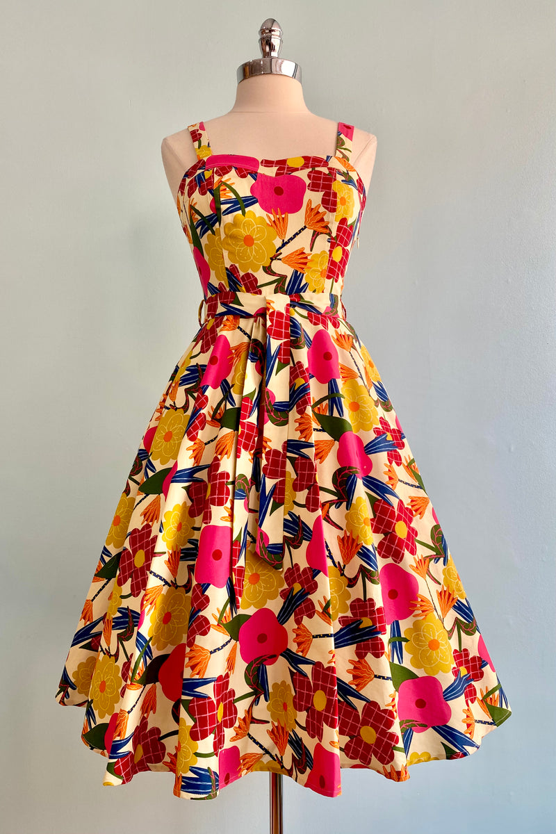 Retro Floral Lori Dress by Miss Lulo
