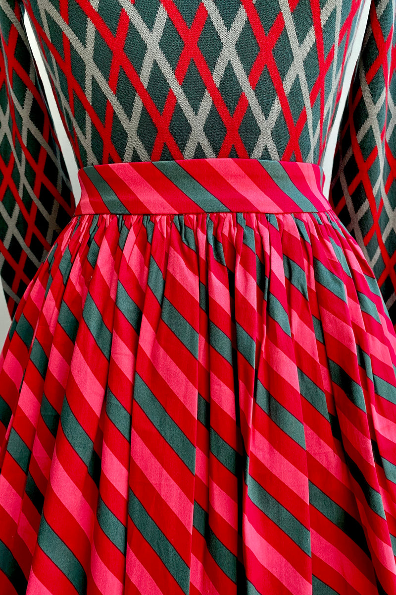 Berry Stripe Jasmine Skirt by Collectif