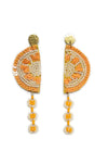 Orange Slice Seed Bead and Sequin Earrings by Mata Traders