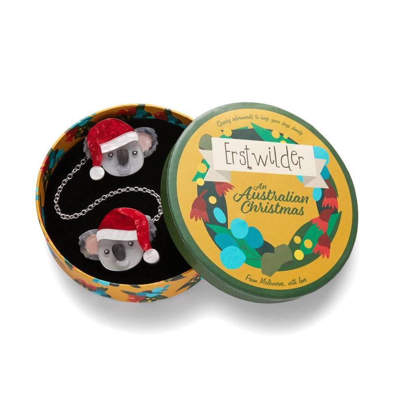 Koala Claus Double Brooch Cardigan Clips by Erstwilder