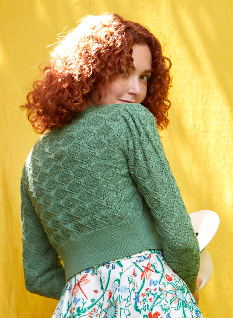 Green Basket Knitted Leah Cardigan by Palava
