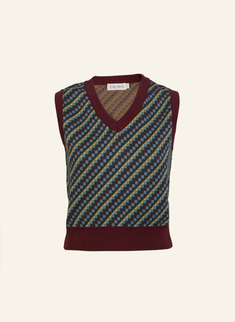 Puzzle Jacquard Shirley Sweater Vest by Palava