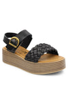 Black Braided Platform Lapaz Sandals by Blowfish