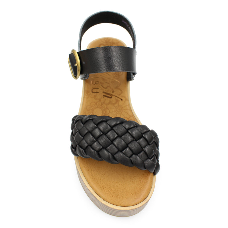 Black Braided Platform Lapaz Sandals by Blowfish