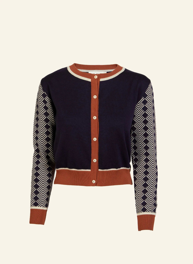 Large Navy Fox Vera Cardigan by Palava